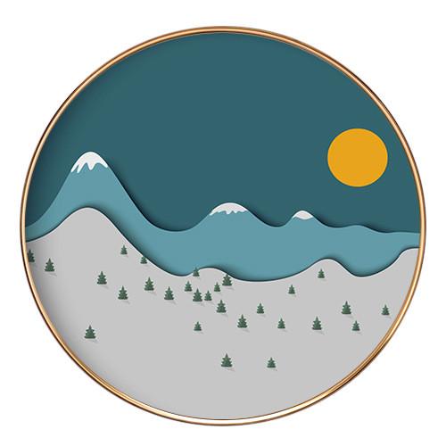 铝合金圆形装饰画现代北欧个性创意客厅餐厅挂画卧室壁画玄关墙画图片