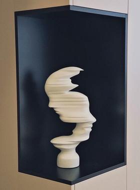 抽象哑光艺术人物摆件现代简约玄关办公室电视柜树脂高档大装饰品