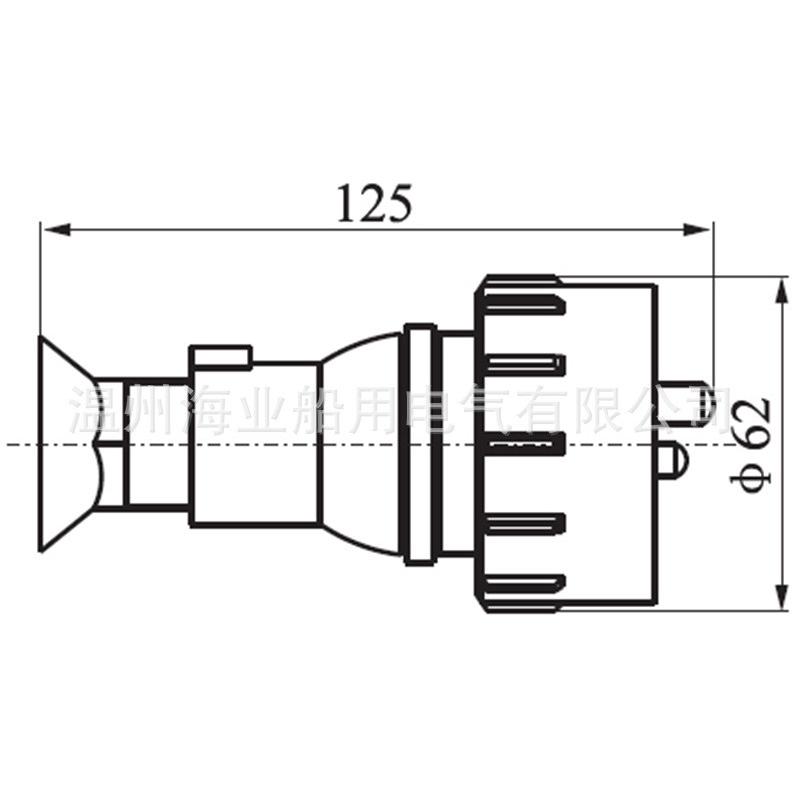 插头铜质水密防水船用cth101-1/2/3/4/524/125/250/500v三相ip56