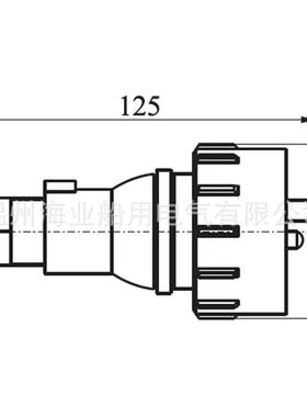 船用铜质水密防水插头CTH101-1/2/3/4/524/125/250/500V三相IP56