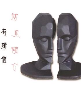 现货简约几何抽象家居摆件书房桌面模型书靠书档软装书立饰品
