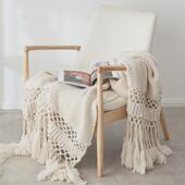 泽兮家居 北欧风莫兰迪色沙发毯子针织午睡休闲盖毯 风床尾毯