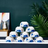 太阳岛餐具套装 婚庆回礼批发印制 创意礼品青花瓷碗陶瓷碗筷套装