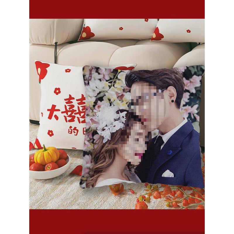 十字绣抱枕可订2024新款简单枕套靠垫diy刺绣线绣照片自己绣新品