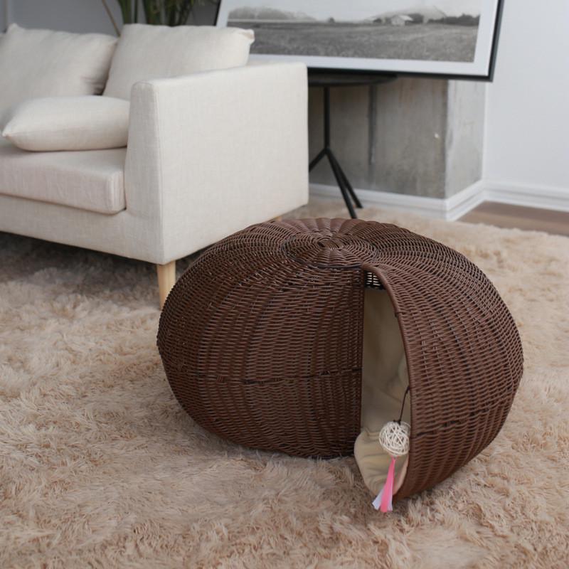 夏季猫吊床猫用品藤编猫床猫别墅猫抓板编织通天柱猫笼猫爬架猫窝