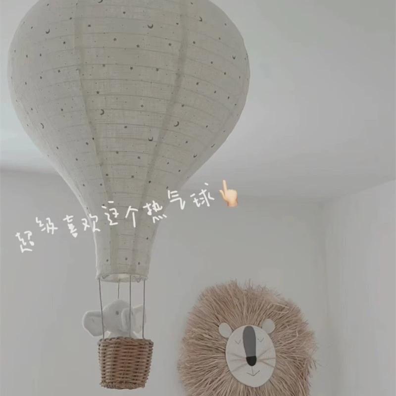 北欧ins儿童房手工布艺热气球挂饰家居装饰气球灯罩吊饰氛围