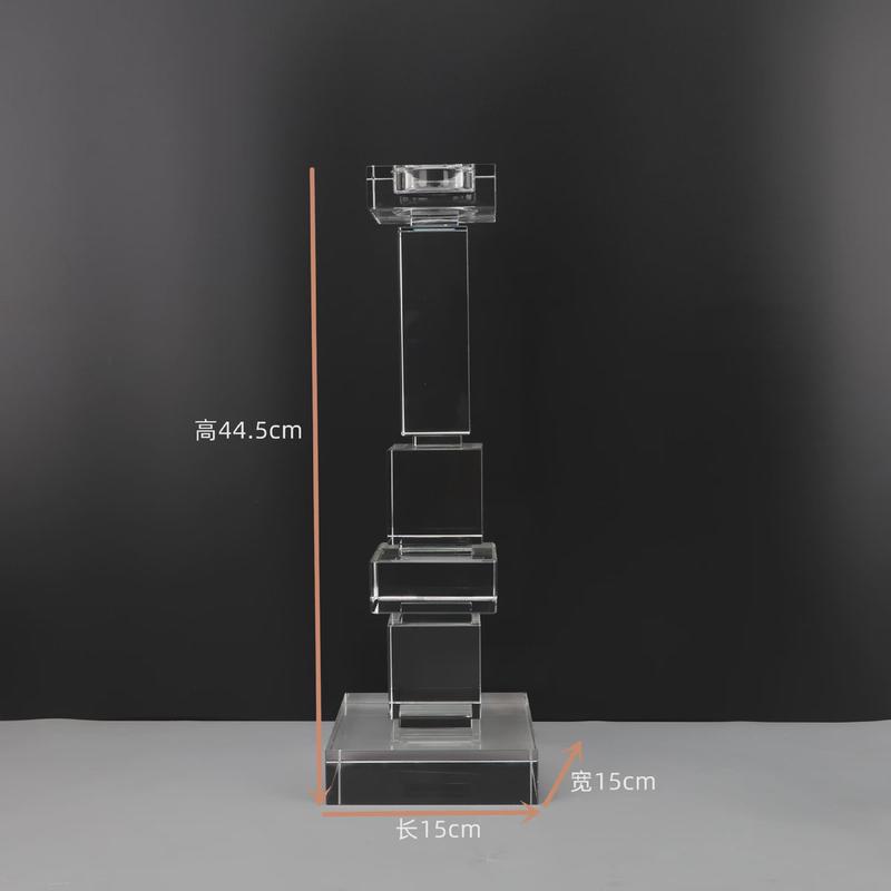 欧式创意简约透明水晶烛台客厅卧室玄关茶几餐厅办公室家居装饰品