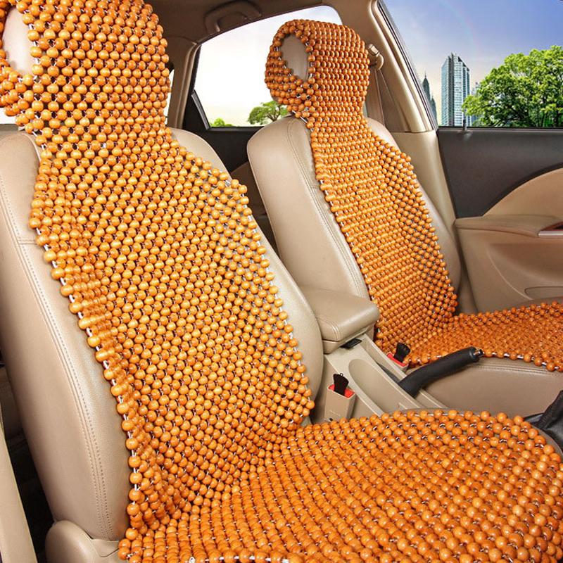 热销汽车木珠坐垫车内座垫车载四季通用款透气型坐垫三色可选木珠