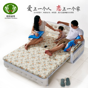 小户型1.2米1.5米双人两用多功能田园可折叠布艺沙发床