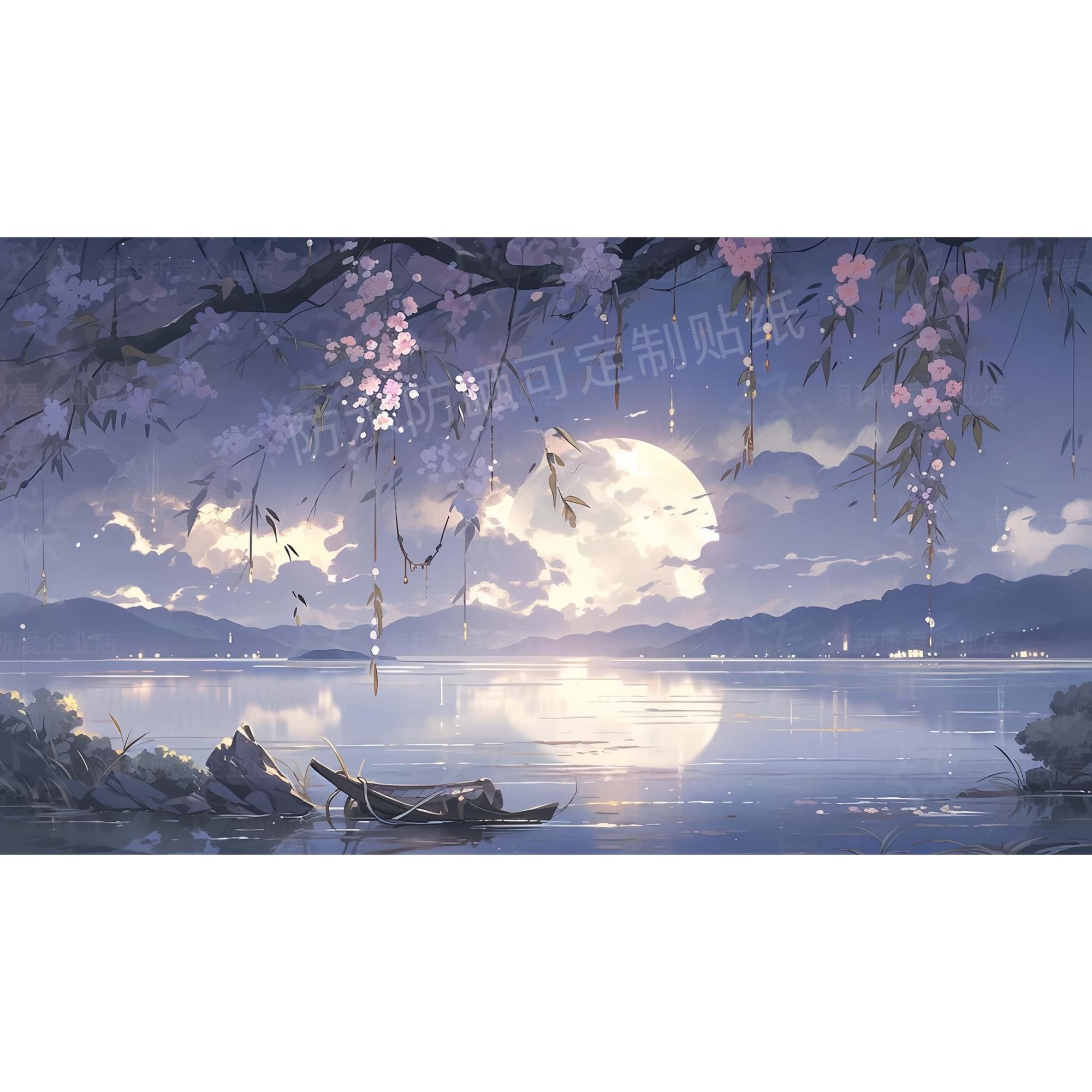 春江花月夜横版古风风景
