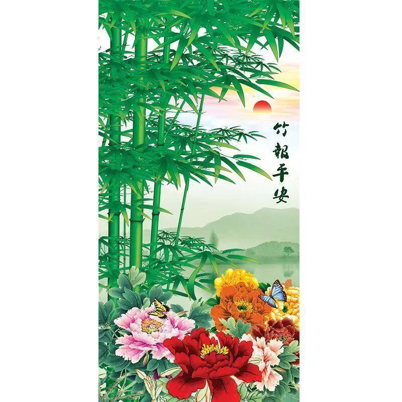 竹报平安竹林风景画富贵