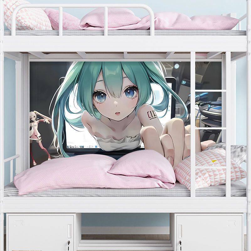 二次元初音未来海报墙贴宿舍卧室墙面自粘超大房间墙壁纸动漫墙贴