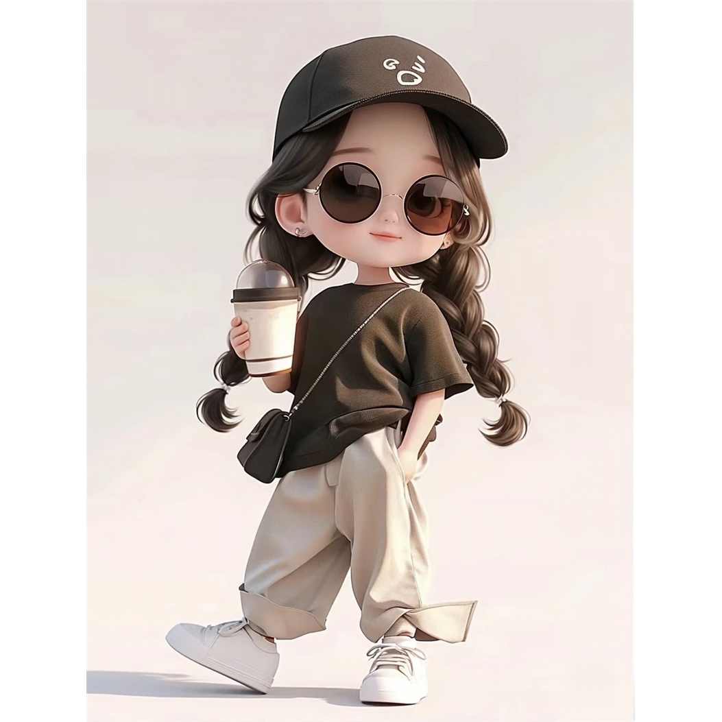 可爱卡通小美女贴画儿童