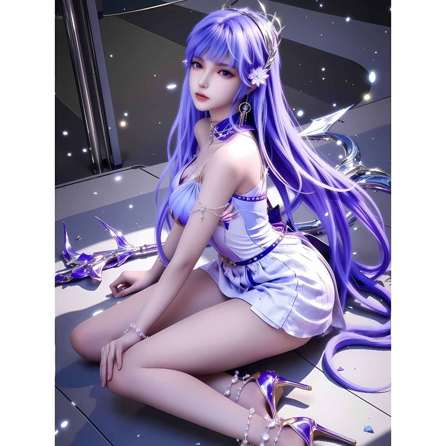 国风女神动漫圣彩儿贴纸