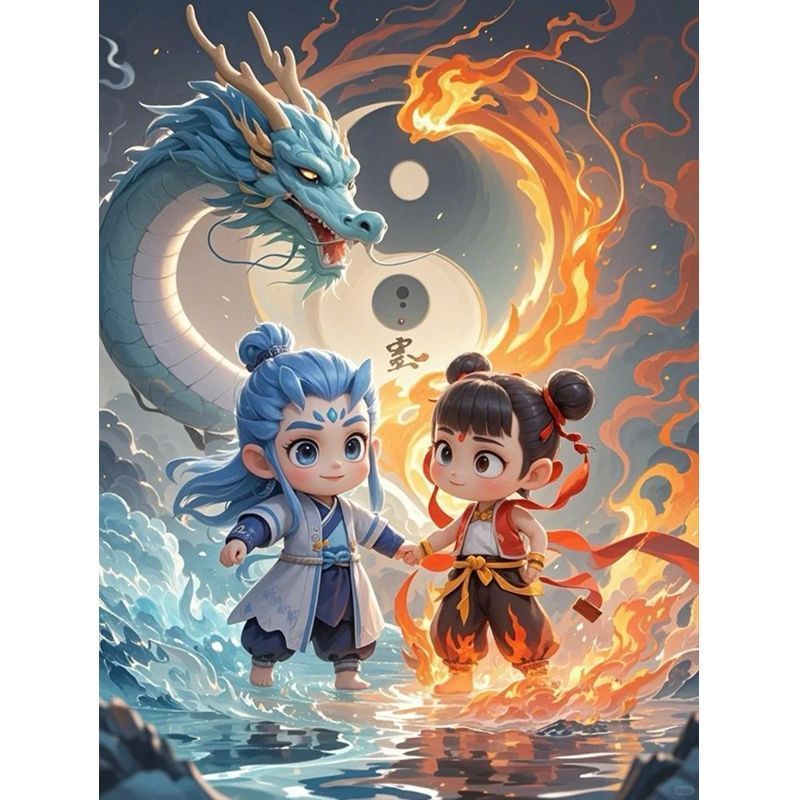 爆款网红哪吒自粘贴画宿