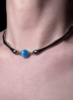 B.treasure 男女通款猫眼石项链小众饰品中古饰品Vintage复古项链