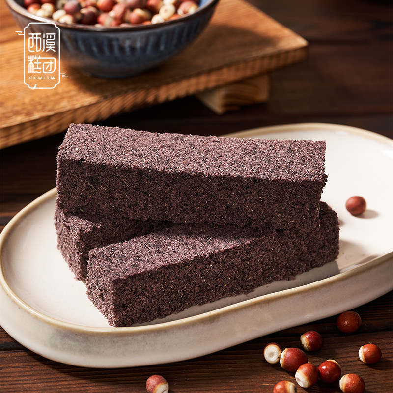 西溪糕团手工芡实糕赤藓糖醇黑米黑芝麻无蔗糖粗粮糕点杭州特产