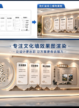 三维效果图制作代画文化墙展厅鸟瞰图宣传栏建模渲染3D效果图制作