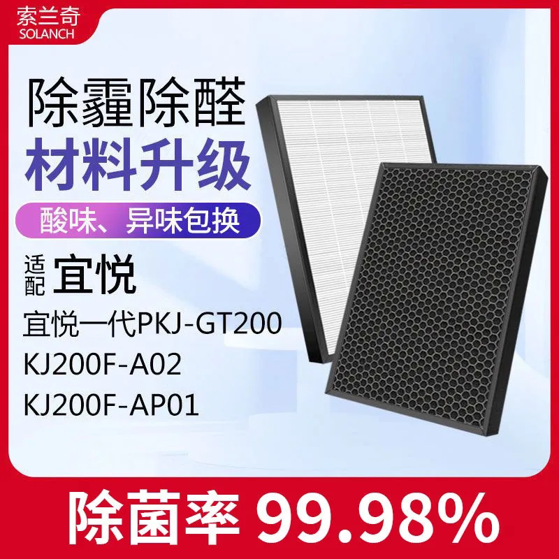 适配完美宜悦空气净化器过滤网滤芯一代二代KJ600F-B01/PKJ-GT200