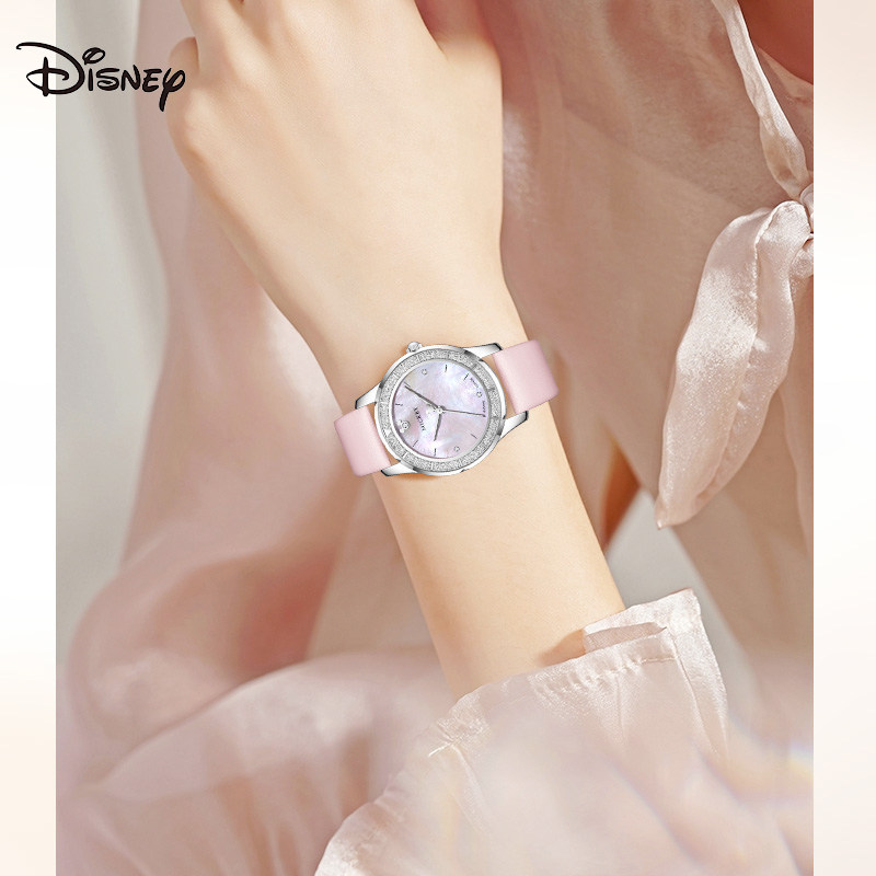 迪士尼品牌正品手表女款学生轻奢小众贝母高级感初高中女生石英表