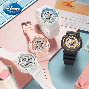 迪士尼学生手表女2025新款初高中生运动防水机械儿童电子表少女孩