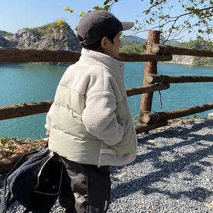 米修叻儿童山系风羽绒服男童外套宝宝加厚拼接羊羔毛 年终清仓