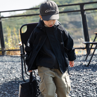 户外服 男孩冬季 米修叻 男童冲锋衣三合一内胆可拆卸儿童加绒外套