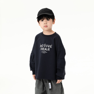 T恤宝宝秋季 米修叻童装 儿童长袖 新款 上衣痞帅潮 男童卫衣2025秋季