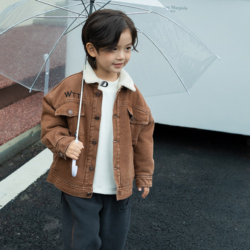 米修叻牛仔外套羊羔毛加厚