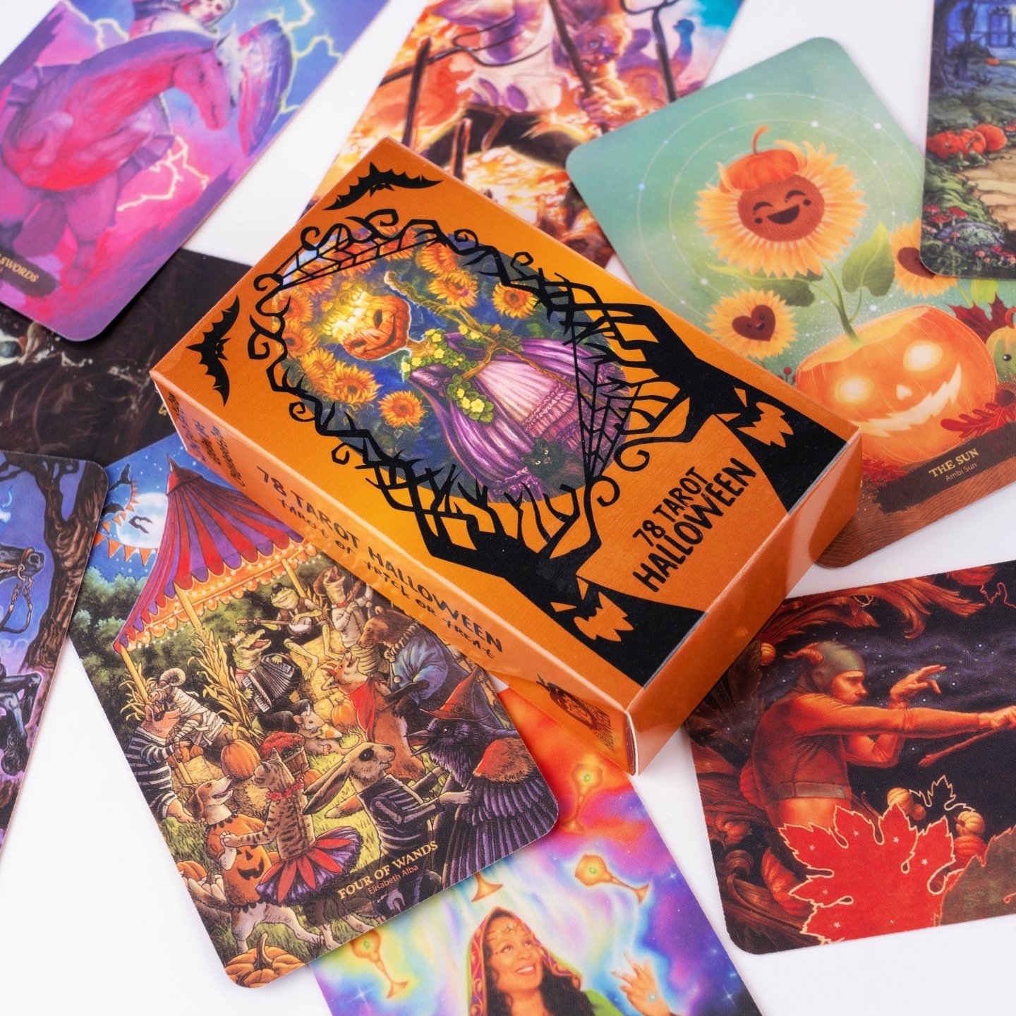欧美可爱万圣节塔罗牌 南瓜灯搞怪韦特卡牌 the hollow tarot图片