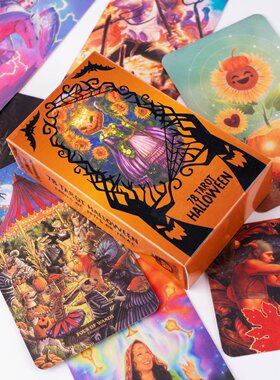 欧美可爱万圣节塔罗牌 南瓜灯搞怪韦特卡牌 the hollow tarot