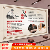 艾灸功效中医养生馆艾灸宣传背景墙贴画艾灸理疗广告高清自粘贴画