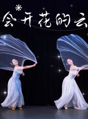 白色透明纱巾舞蹈会开花的云头纱沙巾古典舞海底纱巾摄影道具丝巾