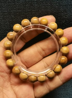 天然海柳石柳保真文玩手串1.0圆珠18.6克编号E110