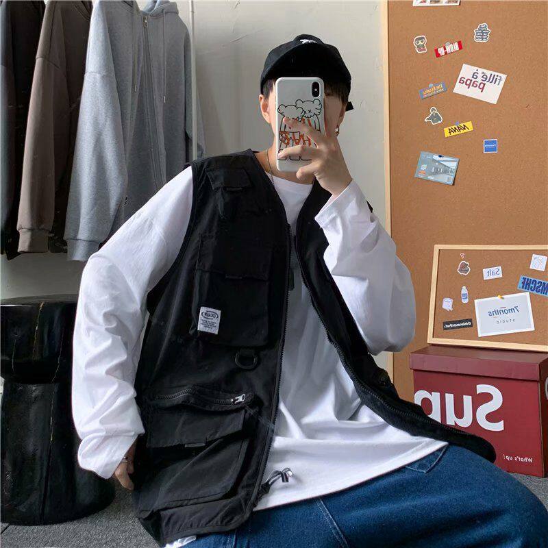 DARK FUNCTION TACTICAL TOOLING VEST MALE LOOSE TIDE BRAND INS WILD TREND MULTI-POCKET VEST VEST JACKET