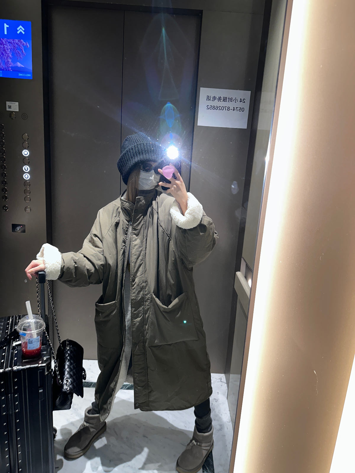 超爱的一件韩系休闲两面穿棉衣水洗长款宽松廓形加厚羊羔毛外套