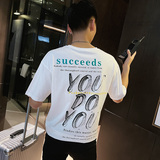 夏季短袖T恤衫社会小伙宽松半袖tee潮A343-TX220-P40控60黑1，男装T恤，电商A343