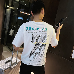 夏季短袖T恤衫社会小伙宽松半袖tee潮 A343-TX220-P40 控60 黑1图片