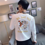 社会精神小伙修身卫衣男套头衫502-WY22-1-P60白色，男装卫衣，电商A343