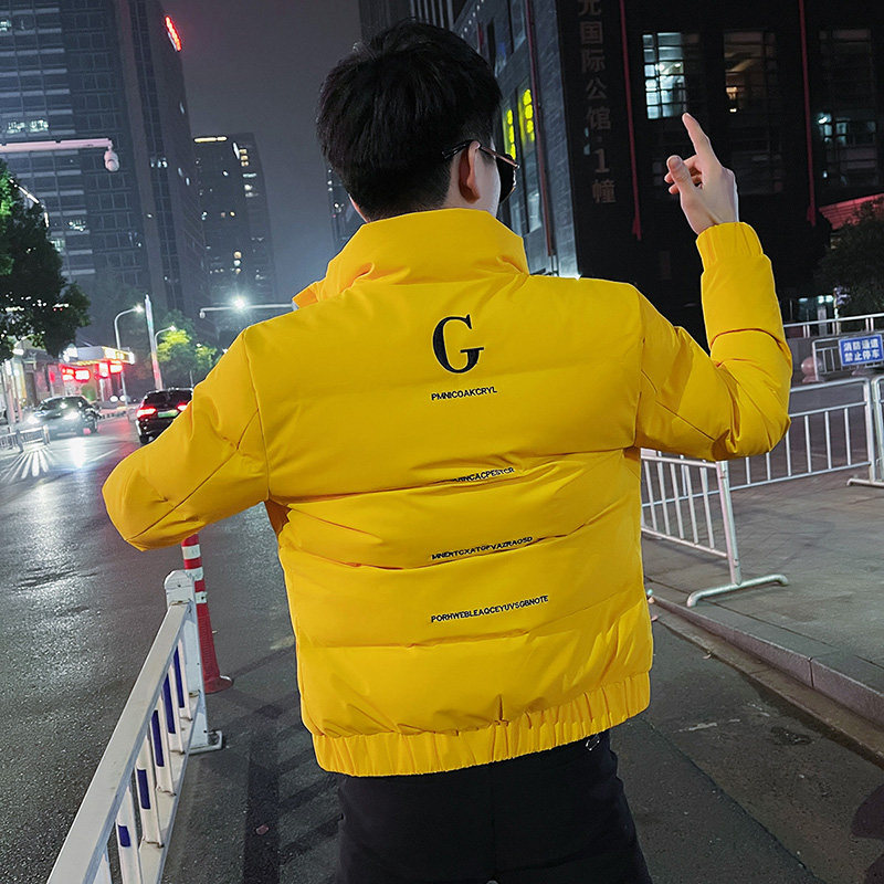 冬季社会小伙棉衣男外套修身保暖棉服 黄1 A343-CF59-P118图片