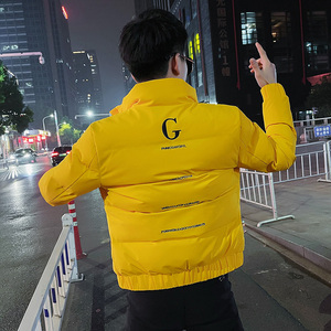 冬季社会小伙棉衣男外套修身保暖棉服 黄1 A343-CF59-P118图片