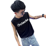 夏季背心男士无袖t恤社会小伙宽松汗衫坎肩A343-BX10-P35黑，男装背心/马甲，电商A343