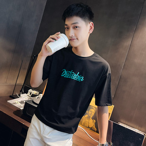 夏季短袖T恤衫社会小伙宽松半袖tee潮 A343-TX217-P40 控60 白图片