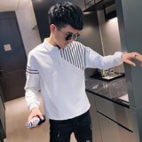 秋装社会精神小伙修身卫衣男ins潮流A343-WY56白1，男装卫衣，电商A343