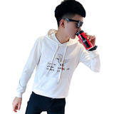 社会小伙ins修身连帽卫衣刺绣男潮上衣A343-WY42-P58黑色，男装卫衣，电商A343