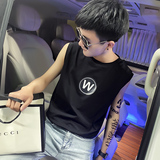 夏季背心男士无袖t恤社会小伙宽松汗衫坎肩A343-BX14-P35黑，男装背心/马甲，电商A343