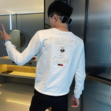 WY74秋装社会精神小伙修身卫衣男套头衫黑，男装卫衣，电商A343