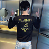 WY72秋装社会精神小伙修身卫衣男套头衫白，男装卫衣，电商A343