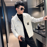 J秋季男外套ins网红社会小伙修身夹克潮流黑，男装夹克，电商A343