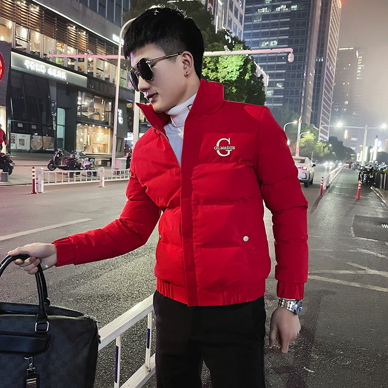 冬季社会小伙棉衣男外套修身保暖棉服黑1A343-CF59-P118,男装棉衣,电商A343